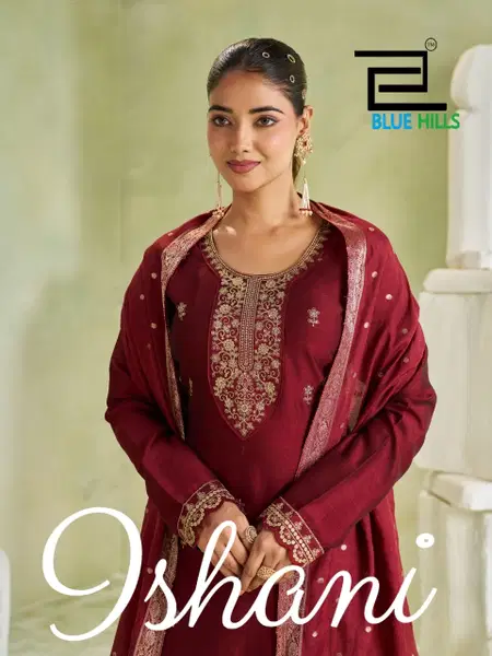 Ishani By Blue Hills Vichitra Long Sleeve Kurti With Bottom Dupatta 